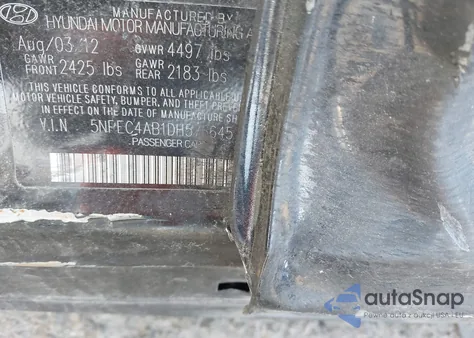 2013 Hyundai Sonata Limited 2.0T из США, поврежденный, VIN 5NPEC4AB1DH576645